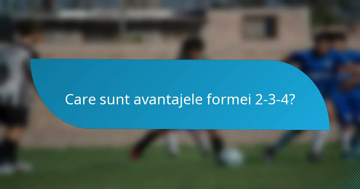 Care sunt avantajele formei 2-3-4?