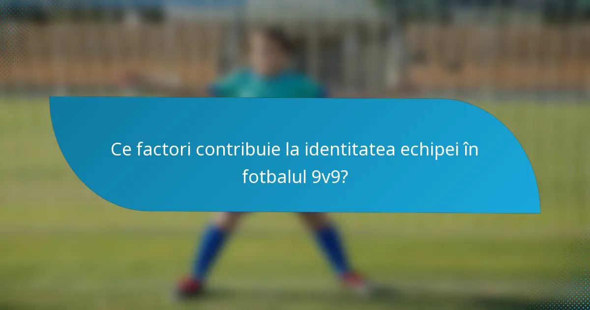 Ce factori contribuie la identitatea echipei în fotbalul 9v9?