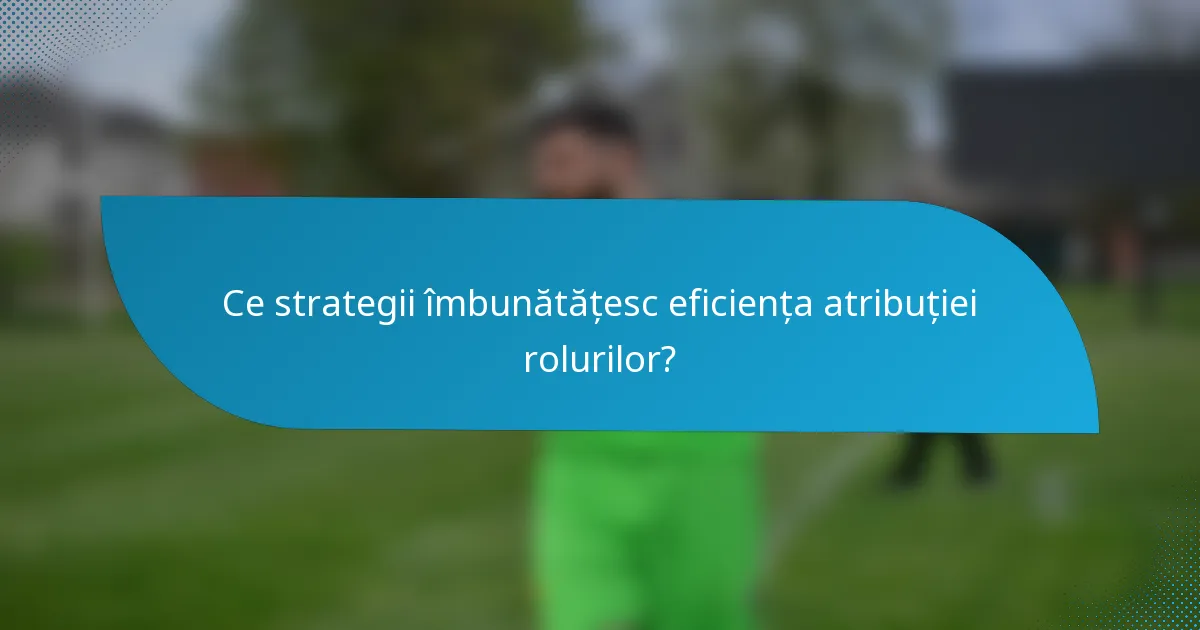 Ce strategii îmbunătățesc eficiența atribuției rolurilor?