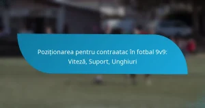 Poziționarea pentru contraatac în fotbal 9v9: Viteză, Suport, Unghiuri